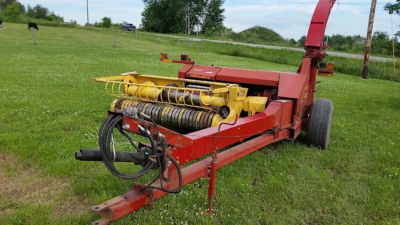 New Holland chopper in a pasture